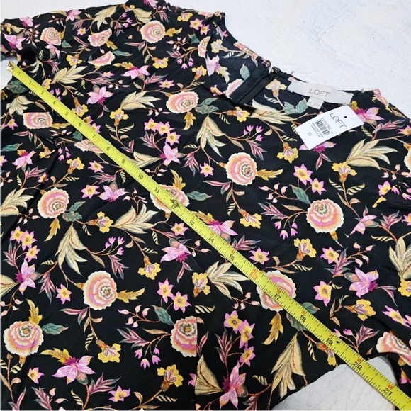 NWT LOFT Floral Ruffle Sleeve Midi Dress - Picture 11 of 13
